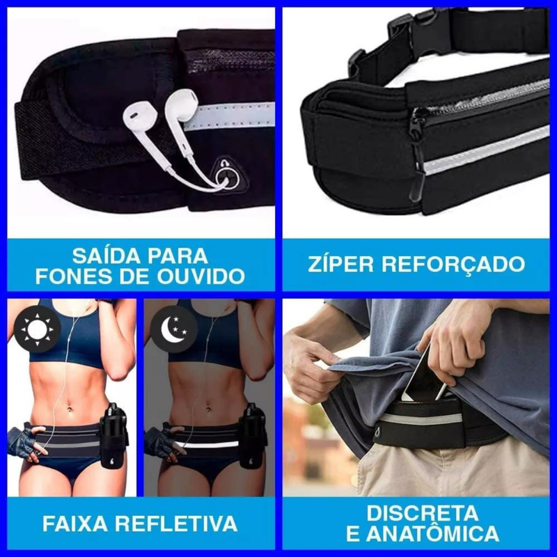 Bolsa Pochete Colorida Unissex Esportiva Sem Volume Compacta Leve impermeável porta celular porta garrafa