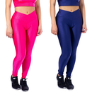 Kit 2 Calça Leg Legging 3D Feminina Academia Levanta Bumbum Cintura Alta