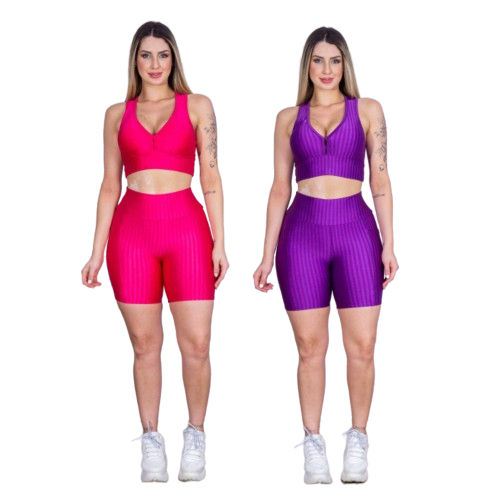 Kit 2 Short Feminino 3D Legging Suplex Leg Academia Cintura Alta Envio Imediato