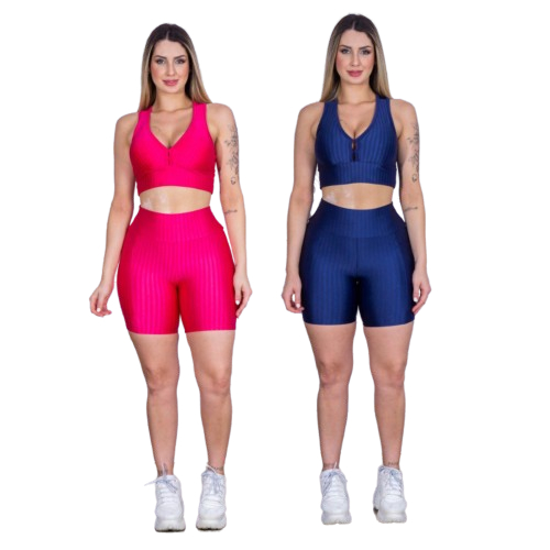 Kit 2 Short Feminino 3D Legging Suplex Leg Academia Cintura Alta Envio Imediato