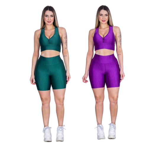 Kit 2 Short Feminino 3D Legging Suplex Leg Academia Cintura Alta Envio Imediato