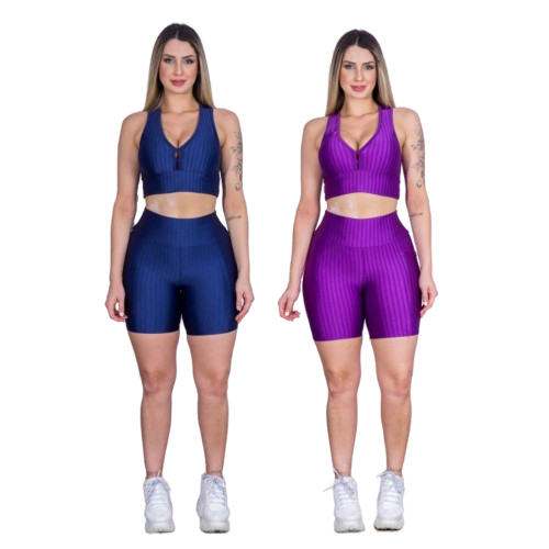 Kit 2 Short Feminino 3D Legging Suplex Leg Academia Cintura Alta Envio Imediato