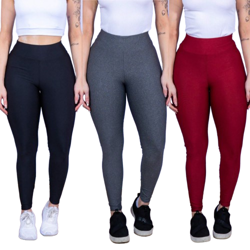 Kit 3 Leg Legging Flanelada Térmica Peluciada Suplex Grossa Envio Imediato