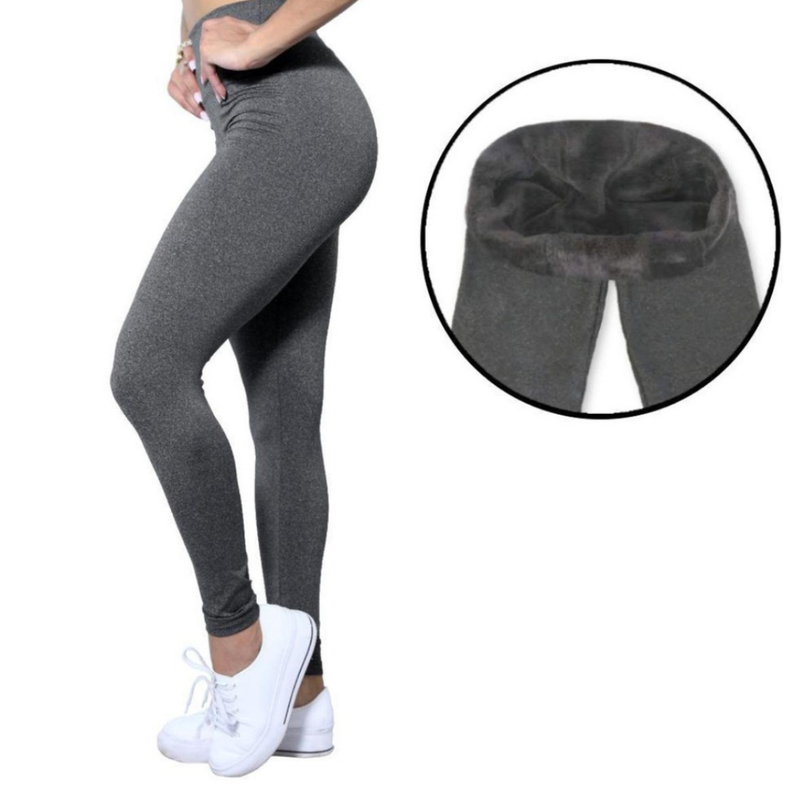 Kit 2 Calça Termica Flanelada Legging Academia Suplex Grossa Modeladora Leg Cintura Alta Peluciada