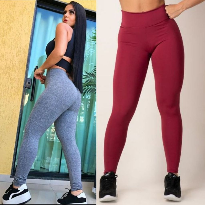 KIT 2 CALÇAS LEGGING  CÓS ALTO