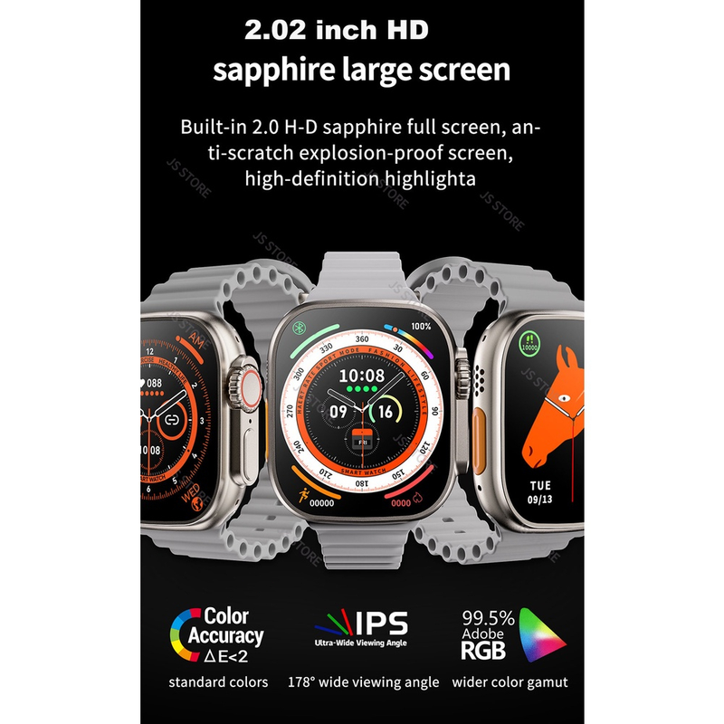 Smartwatch série original T800 Ultra 2.4 Hd 45mm grande tela Inteligente Digital Masculino Feminino