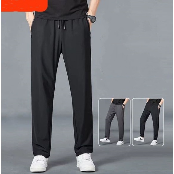 Calça Jogger Preta Masculina Dry Fit Com Fitas Esportiva