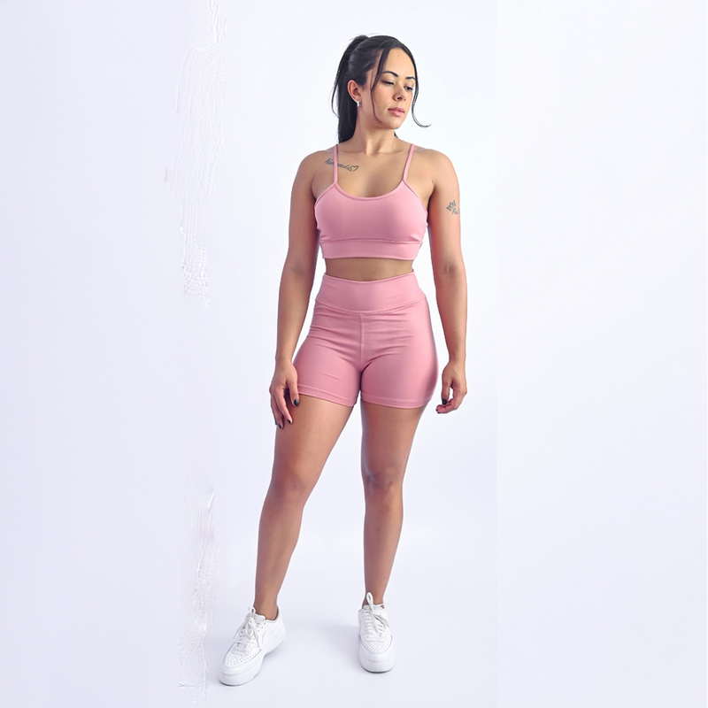 Kit 2 Conjuntos De Academia Feminino Short e Top Roupa Fitness Zero Transparência