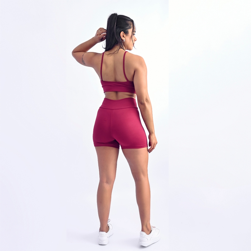 Kit 2 Conjuntos De Academia Feminino Short e Top Roupa Fitness Zero Transparência