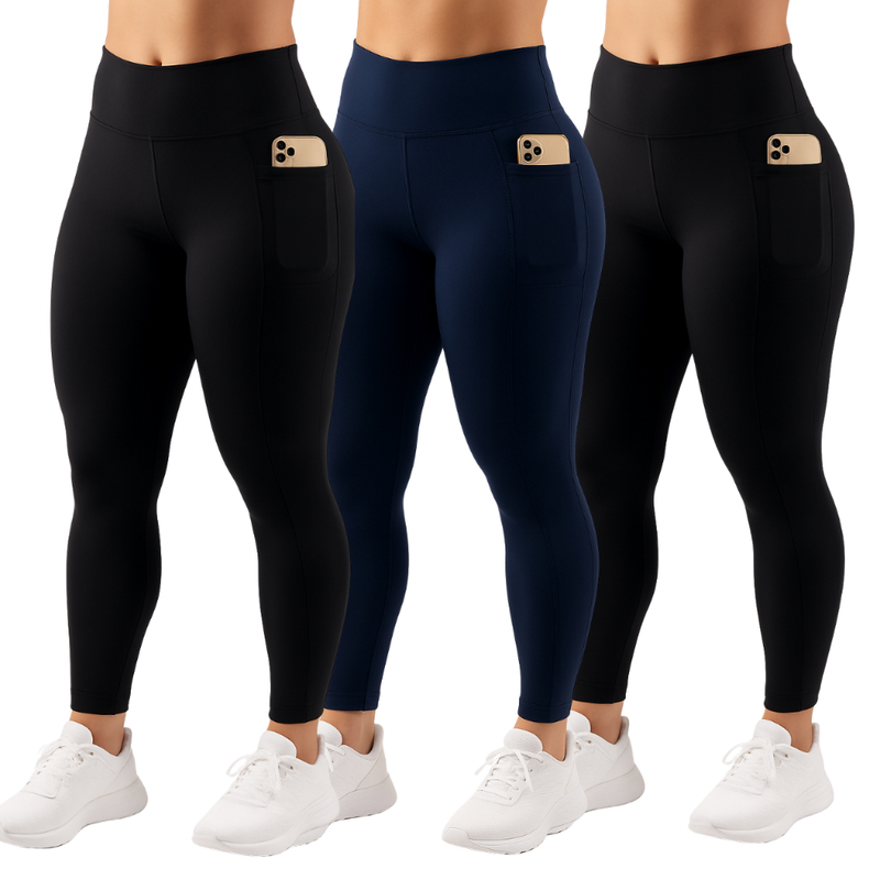 Kit 3 Calça Legging  com Bolso Lateral