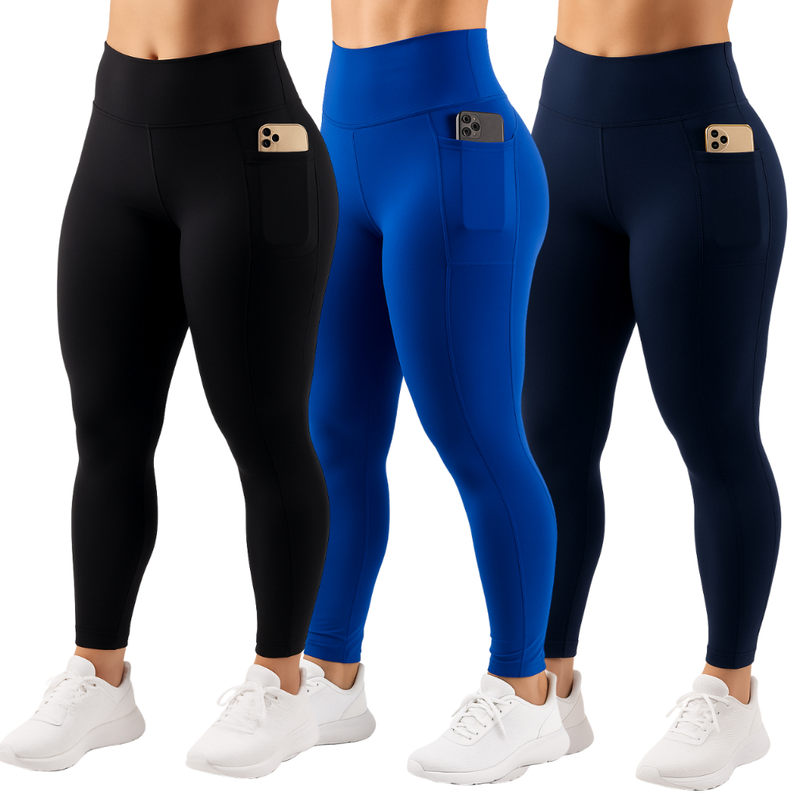 Kit 3 Calça Legging  com Bolso Lateral