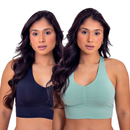 Kit 2 Top Sem Bojo Microfibra Academia Fitness Feminino Sutiã Sustentação Confortável Dia Dia Moda