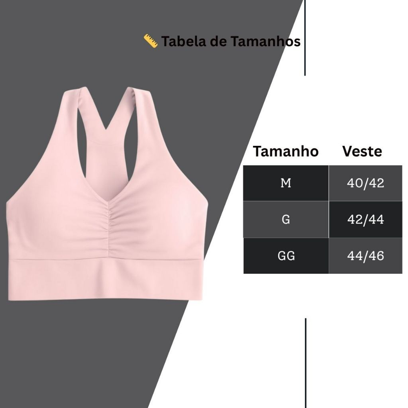 Kit 2 Top Sem Bojo Microfibra Academia Fitness Feminino Sutiã Sustentação Confortável Dia Dia Moda