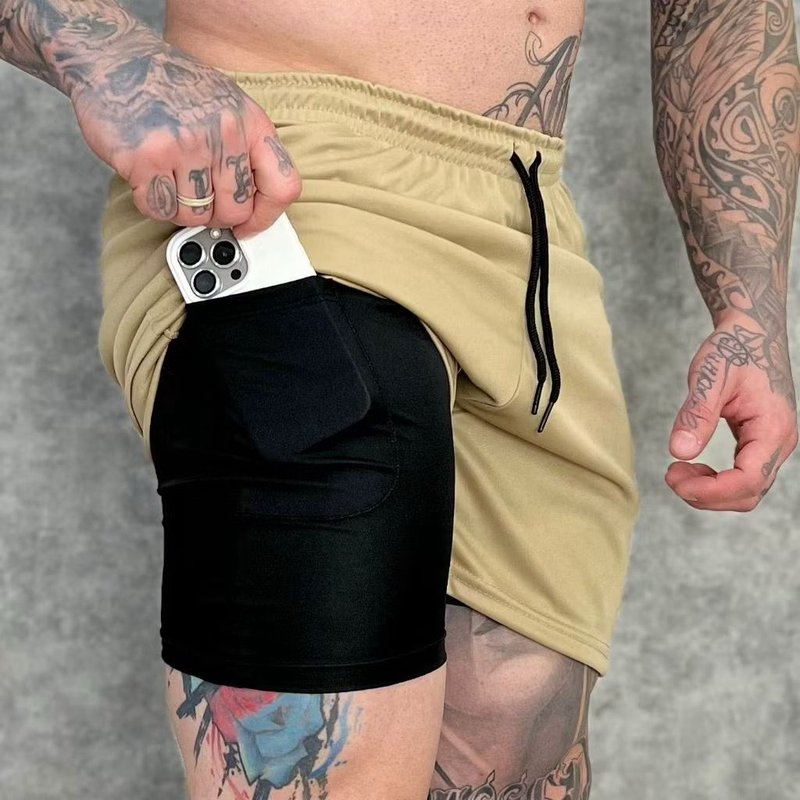 Kit 4 Shorts Masculino Academia 2 em 1 Treino Esporte Fitness Com Elastano