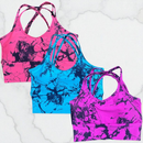 Kit 3 Top Marmorizado Trançado Bojo Removível Roupa Academia Moda Feminina Premium Cropped Sutiâ