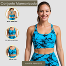 Kit 3 Top Marmorizado Trançado Bojo Removível Roupa Academia Moda Feminina Premium Cropped Sutiâ