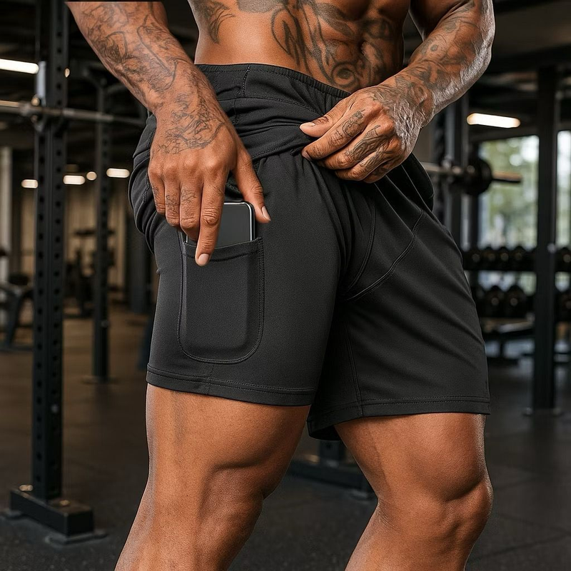 Kit 4 Shorts Masculino Academia 2 em 1 Treino Esporte Fitness Com Elastano