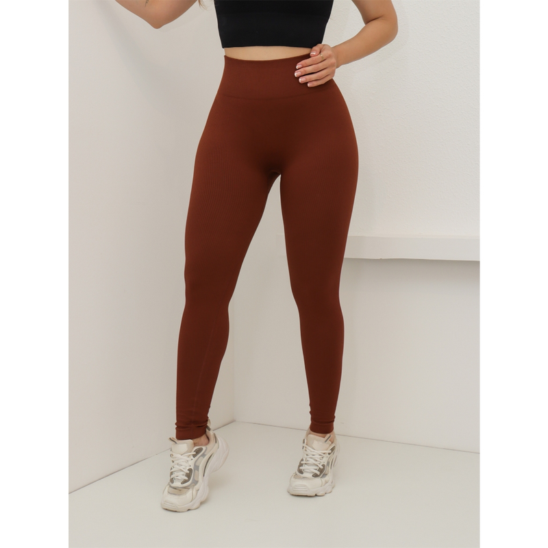Calça Feminina Legging Esportiva Canelada Poliamida Academia Elástica Fitness 3RD SD1140/1438