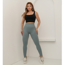 Calça Feminina Legging Esportiva Canelada Poliamida Academia Elástica Fitness 3RD SD1140/1438