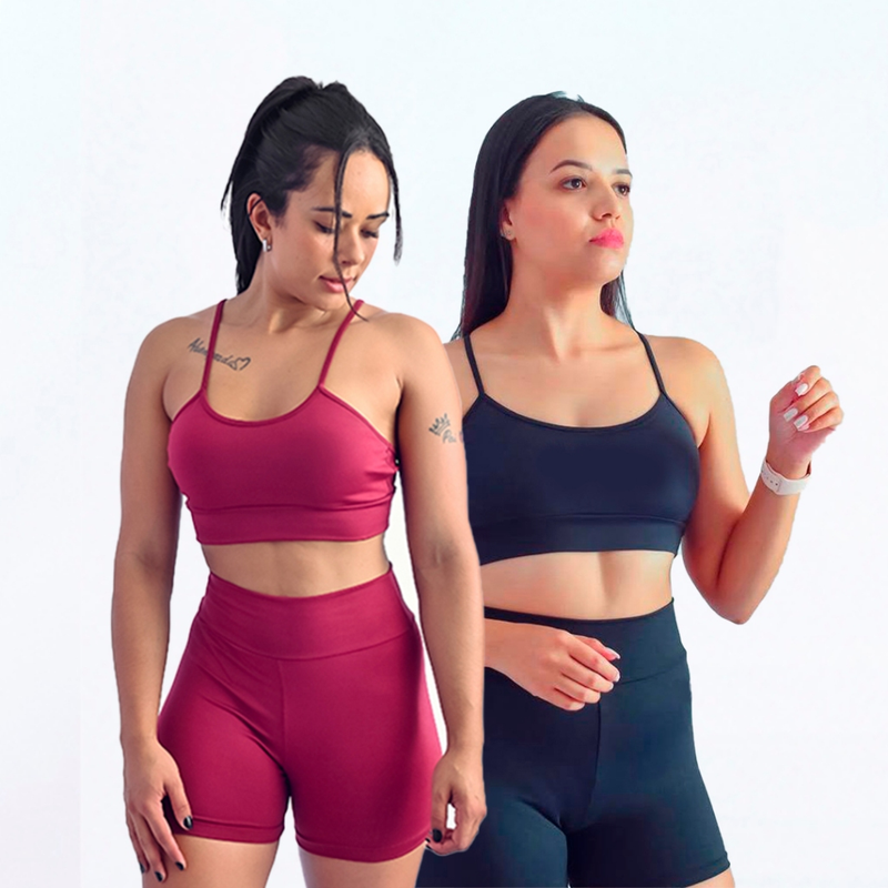 Kit 2 Conjuntos De Academia Feminino Short e Top
