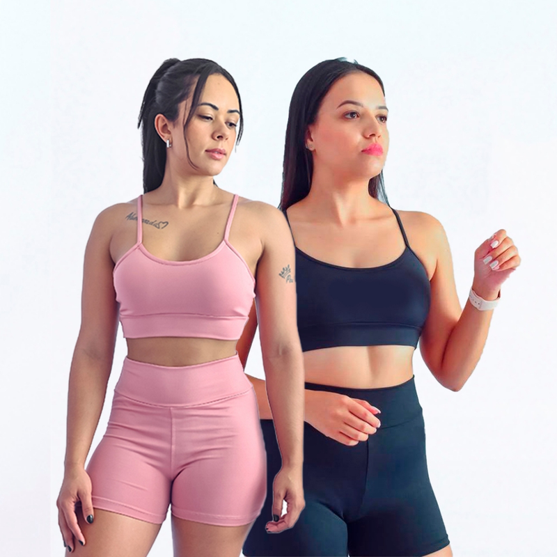 Kit 2 Conjuntos De Academia Feminino Short e Top