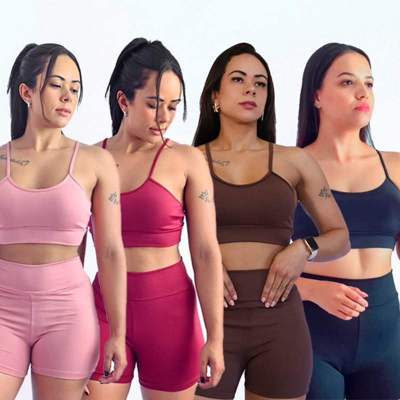 Kit 2 Conjuntos De Academia Feminino Short e Top