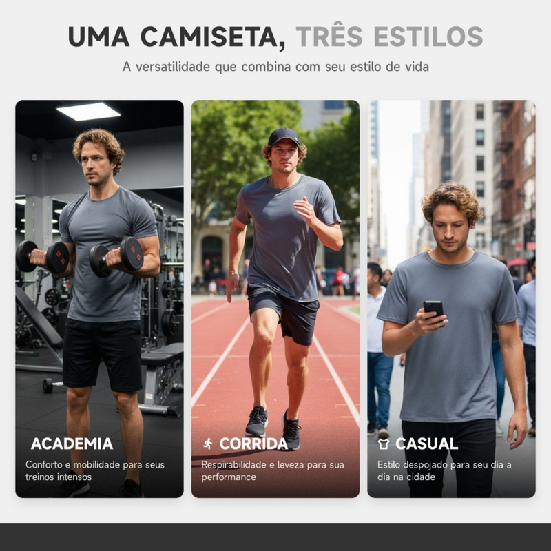 Kit 10 Camisetas Dry Fit Masculina Esportiva Treino Academia Corrida Confortável Secagem Rápida