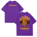 [Camiseta Premium em Algodão Puro]GXG Camiseta Oversized Leg Day Pizza Camisa Treino Academia Streetwear