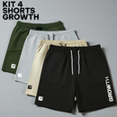 Kit 4 Bermudas Masculinas Esportivas Fitness Tactel Premium com Elastano Academia Casual Corrida