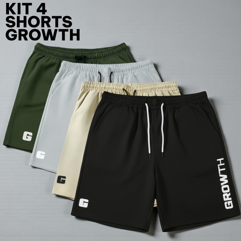 Kit 4 Bermudas Masculinas Esportivas Fitness Tactel Premium com Elastano Academia Casual Corrida