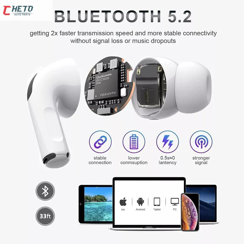 Fone De Ouvido AirPods Pro Inpods 13 Bluetooth Sem Fio Com Microfone Fones esportivos Adequado Branco